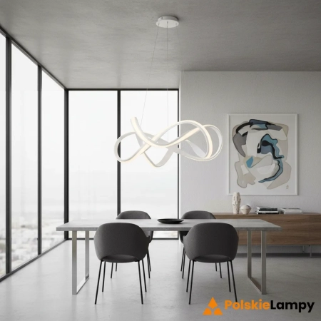 Lampa wisząca LED biała metalowa spiralna 63cm 81893 z serii SYNERGY - Endon Lighting