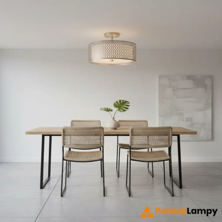 Lampa sufitowa srebrna metalowa z tkaniną 3-punktowa 81966 z serii Cordero - Endon Lighting