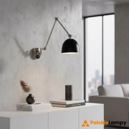 Kinkiet metalowy czarno-srebrny regulowany 93431 z serii Lehal - Endon Lighting