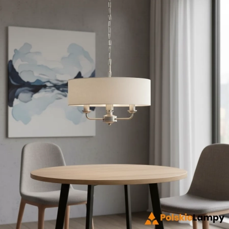 Lampa wisząca 3-punktowa z tkaniny i chromu 94361 z serii Highclere - Endon Lighting