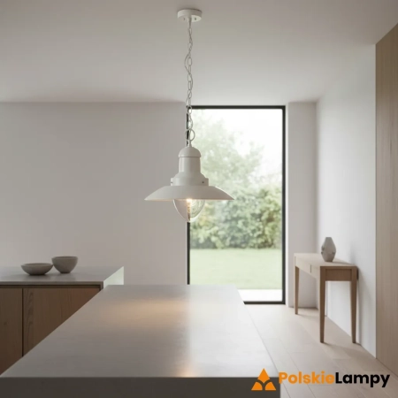 Lampa wisząca metalowa biała 33cm 94371 z serii Polperro - Endon Lighting
