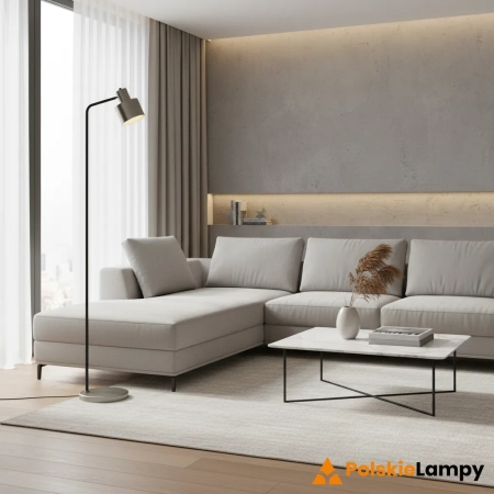 Lampa podłogowa metalowa srebrno-czarna 148cm 95471 z serii Mayfield - Endon Lighting