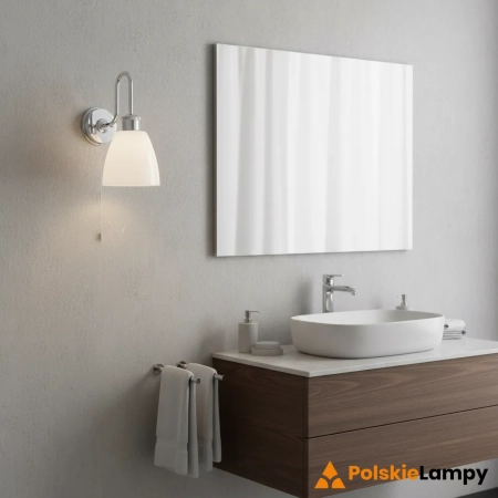 Kinkiet łazienkowy chromowany z białym kloszem 95506 z serii Piper - Endon Lighting