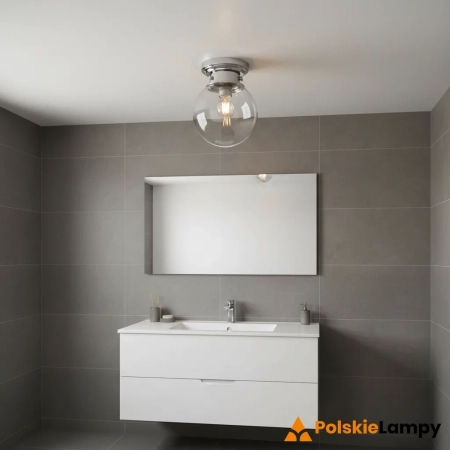 Plafon łazienkowy chromowany szklany kula 20cm 96138 z serii Cheswick - Endon Lighting