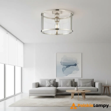 Plafon szklany srebrny okrągły 31cm 96150 z serii Hopton - Endon Lighting