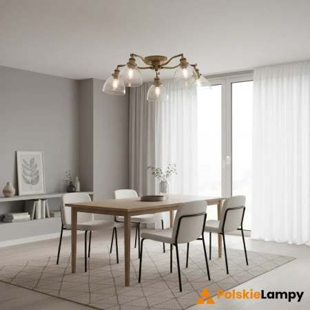 Lampa sufitowa mosiężna 5-punktowa 97248 z serii Hansen - Endon Lighting