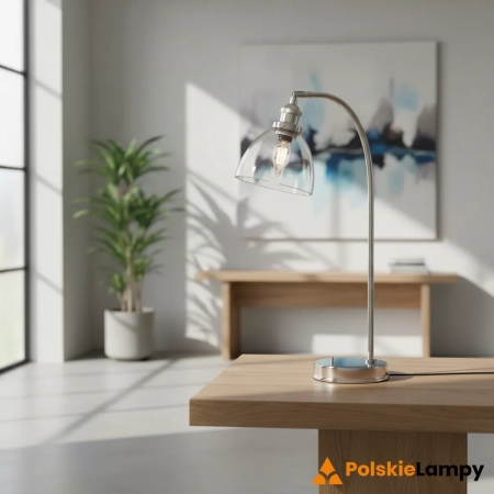 Lampa stołowa niklowana szklana 53cm 97590 z serii Hansen - Endon Lighting
