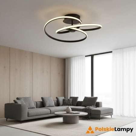 Plafon LED czarny metalowy okrągły 53cm 97633 z serii DUNE - Endon Lighting