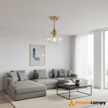 Lampa sufitowa mosiężna ze szklanym kloszem 97684 z serii Addington - Endon Lighting
