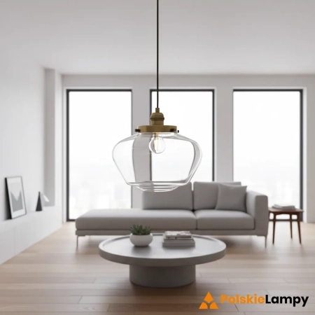 Lampa wisząca szklana z mosiądzem 97691 z serii Camberley - Endon Lighting