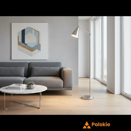 Lampa podłogowa metalowa niklowana regulowana 97835 z serii Hal - Endon Lighting