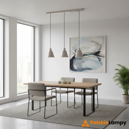 Lampa wisząca metalowa niklowana 3-punktowa 97839 z serii Hal - Endon Lighting