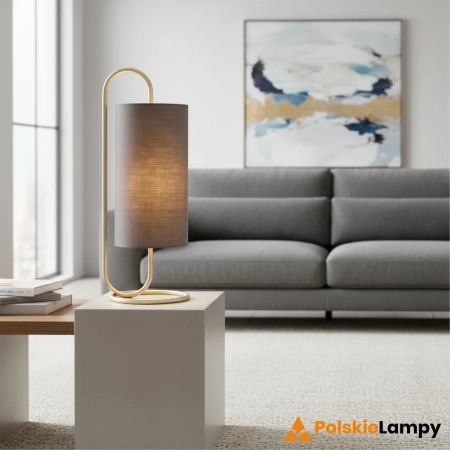 Lampa stołowa mosiężna z szarym abażurem 98089 z serii Klip - Endon Lighting