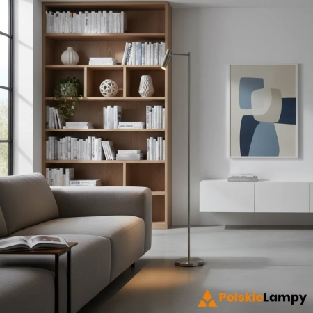 Lampa podłogowa metalowa niklowana LED 98116 z serii Dedicated Reader - Endon Lighting