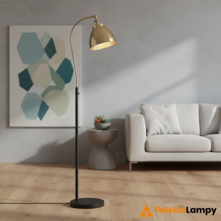 Lampa podłogowa metalowa czarno-mosiężna 98748 z serii Franklin - Endon Lighting