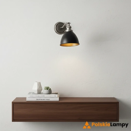 Kinkiet metalowy czarny z mosiężnym wnętrzem 98751 z serii Franklin - Endon Lighting
