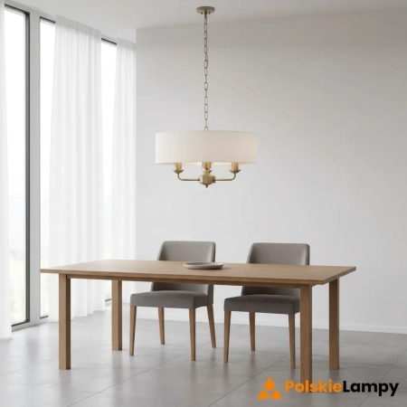 Lampa wisząca biała z mosiądzem 3-punktowa 98934 z serii Highclere - Endon Lighting