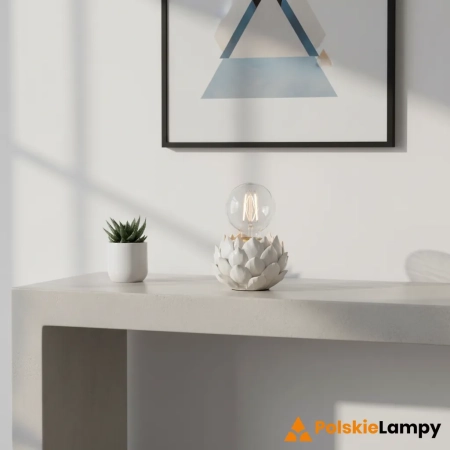 Lampa stołowa ceramiczna biała w kształcie kwiatu 99147 z serii Artichoke - Endon Lighting