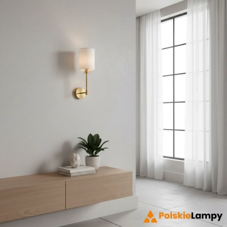 Kinkiet mosiężny z białym abażurem 99496 z serii Sancerre - Endon Lighting