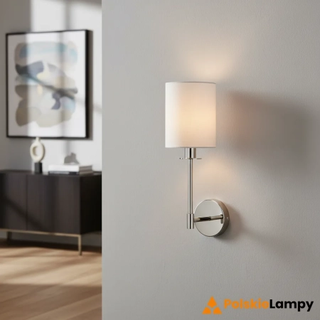 Kinkiet niklowany z białym abażurem 99497 z serii SANCERRE - Endon Lighting