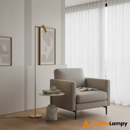 Lampa podłogowa metalowa mosiężna LED 99774 z serii Dedicated Reader - Endon Lighting