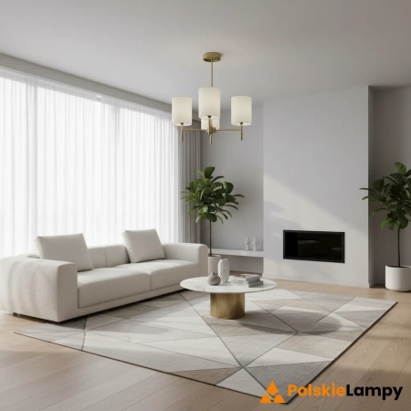 Lampa sufitowa mosiężna z białymi abażurami 3-punktowa BRIO-3AB z serii BRIO - Endon Lighting