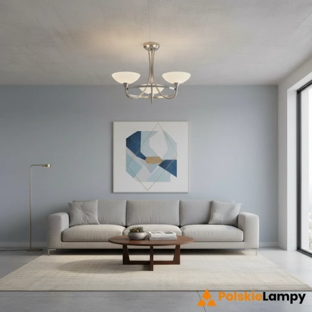 Lampa sufitowa metalowa srebrna 3-punktowa CAGNEY-3SC z serii Cagney - Endon Lighting