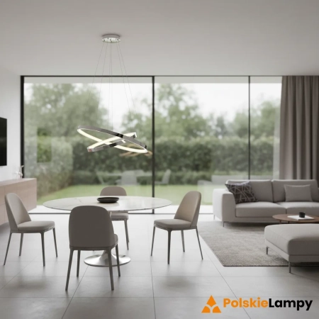 Lampa wisząca LED chromowana okrągła 45cm KLINE-2CH z serii KLINE - Endon Lighting