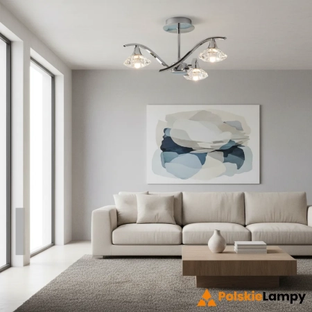Lampa sufitowa chromowana szklana 3-punktowa LANGELLA-3CH z serii LANGELLA - Endon Lighting