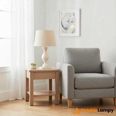 Lampa stołowa kremowa drewniana z abażurem 48cm MARSHAM-TLIV z serii MARSHAM - Endon Lighting