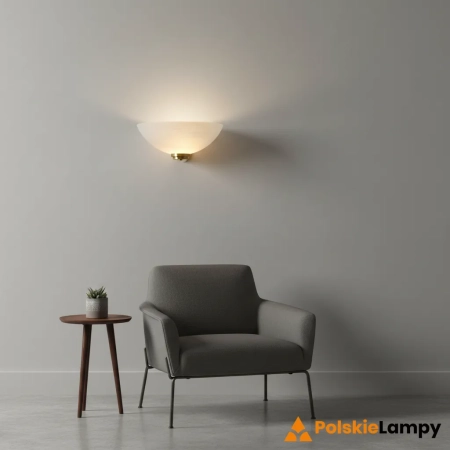 Kinkiet ścienny półokrągły biały mosiężny WELLES-1WBAB z serii Welles - Endon Lighting