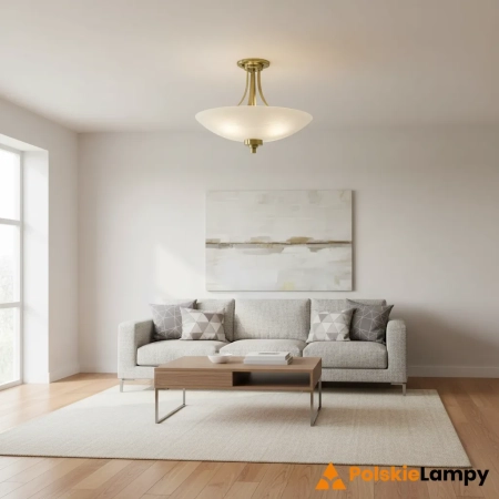 Lampa sufitowa mosiężna z białym kloszem 3-punktowa WELLES-3AB z serii Welles - Endon Lighting