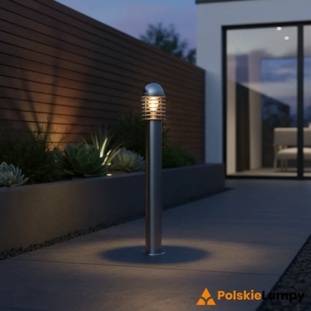 Lampa ogrodowa stojąca słupek metalowy srebrny 100cm YG-6003-SS z serii Louvre - Endon Lighting