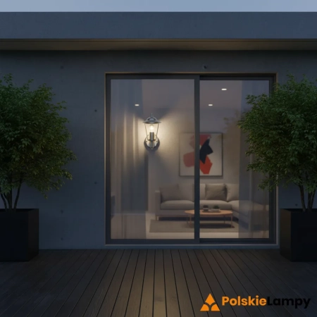 Kinkiet zewnętrzny srebrny metalowy 31cm YG-862-SS z serii Klien - Endon Lighting