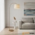 Lampa podłogowa mosiężna łukowa z abażurem 110645 z serii Carlson - Endon Lighting