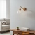 Kinkiet mosiężny z drewnem i szklanym kloszem 113371 z serii Cotswold - Endon Lighting