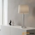 Lampa stołowa metalowa srebrna z beżowym abażurem 72175 z serii Syon - Endon Lighting