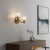 Kinkiet mosiężny dwupunktowy ze szklanymi kloszami BOYER-2WBAB-L z serii BOYER - Endon Lighting
