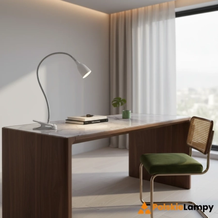 Lampa stołowa z klipsem TULIP White 106091 - Markslojd