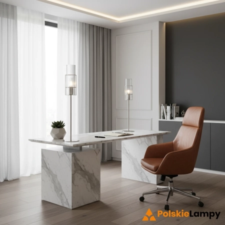 Lampa stołowa TUBO Srebrna 108558 – Markslojd