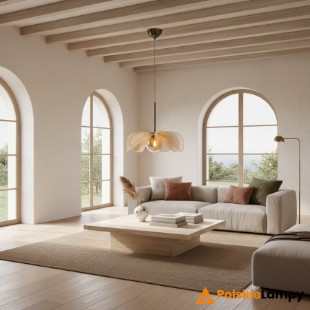 Lampa wisząca STYRKA Pendant 1L 63cm Beige/ Antique Brass/Amber 108659 - Markslojd