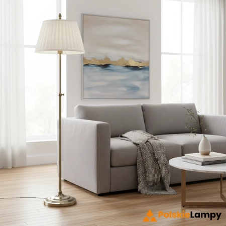 Lampa podłogowa OXFORD 1L Offwhite/Antique  Brass 108972 - Markslojd