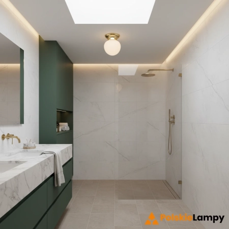Lampa sufitowa RONDA 1L White/Brass IP44 109030 - Markslojd