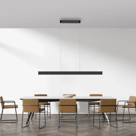 Lampa wisząca czarna podłużna nad stół na pilota Q-STRETTO 2687-18 - Paul Neuhaus