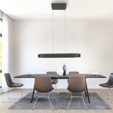 Lampa wisząca czarna na pilota nad stół Q-STRETTO 2688-18 - Paul Neuhaus