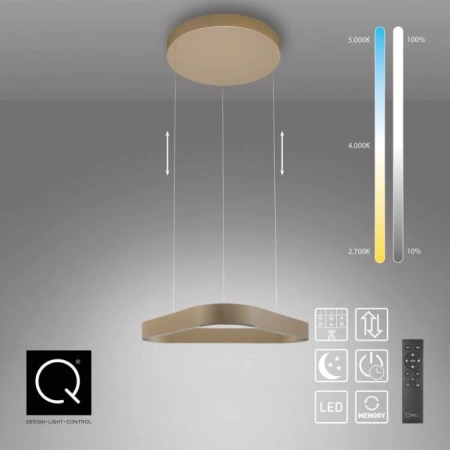 Lampa wisząca na pilota brązowa Q-STRETTO 2690-97 - Paul Neuhaus
