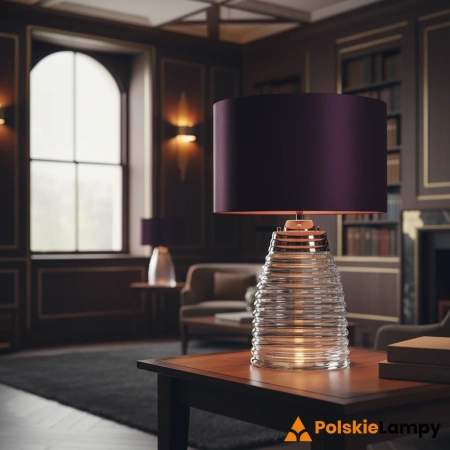 Lampa stołowa Milne fioletowy abażur QN-MILNE-TL-AUB - Quintiesse