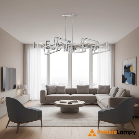 Lampa stylowa wisząca Ensemble polerowany nikiel QN-ENSEMBLE6-PN - Quintiesse