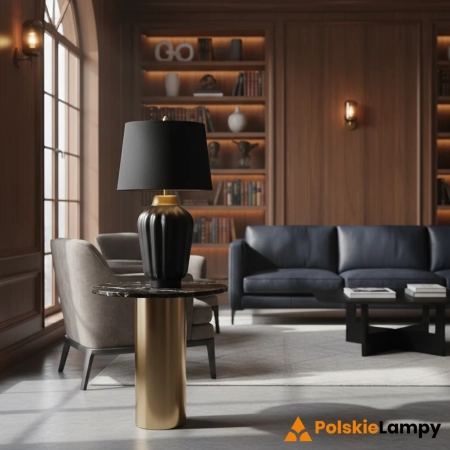 Lampa stołowa Bexley czarna/ szczotkowany mosiądz QN-BEXLEY-TL-BKBB - Quintiesse