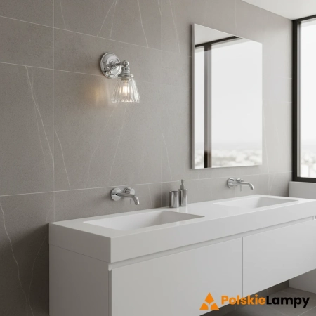 Kinkiet designerski Keynes polerowany chrom QN-KEYNES1-BATH - Quintiesse